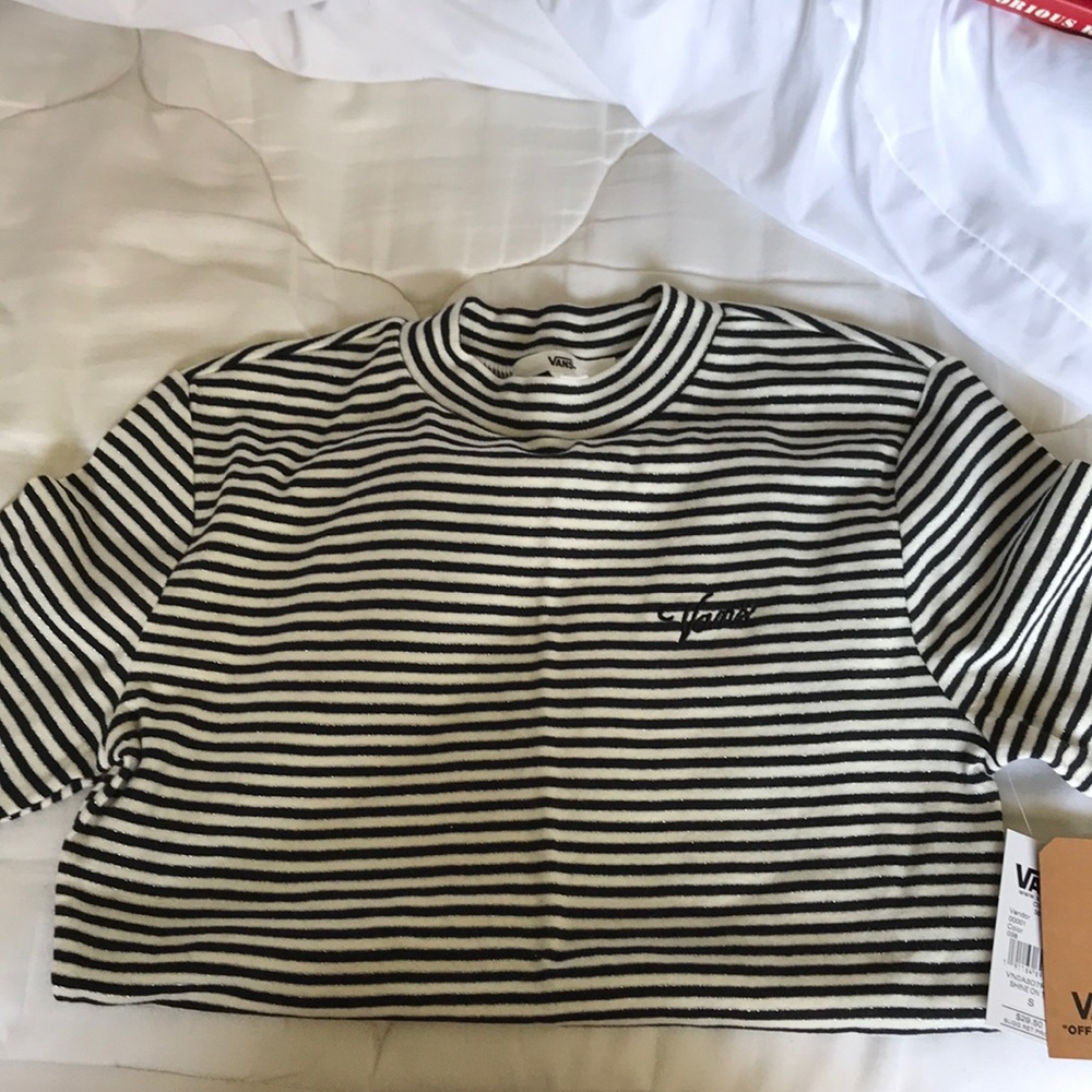 Vans Mock Neck Striped Tee